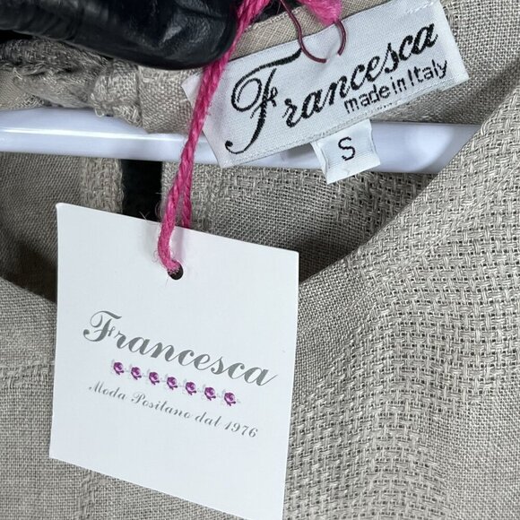 Francesca NWT Womens S 100% Linen Sleeveless Tie Back Tank Top Italy Made Beachy - Picture 11 of 14